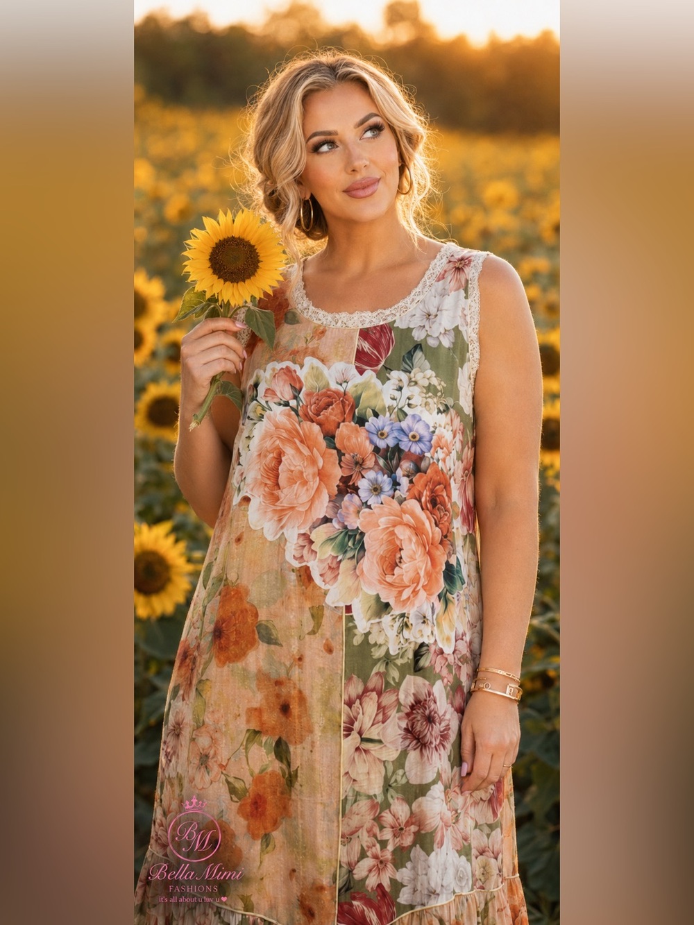 JUST IN ! NIB Davi & Dani floral Lace-Trim Sleeveless dress - PLUS 1X  MIN PCS 🌻